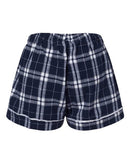 Boxercraft Women's Flannel Shorts BW6501 - Navy/ Silver