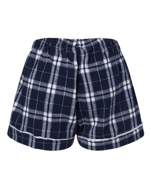 Boxercraft Women's Flannel Shorts BW6501 - Navy/ Silver
