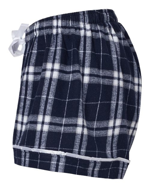 Boxercraft Women's Flannel Shorts BW6501 - Navy/ Silver