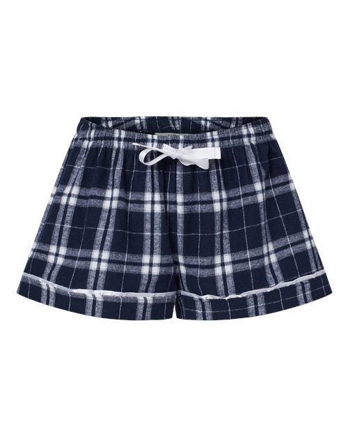 Boxercraft Women's Flannel Shorts BW6501 - Navy/ Silver