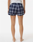 Boxercraft Women's Flannel Shorts BW6501 - Navy/ Silver