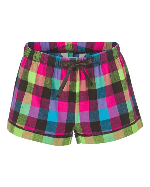 Boxercraft Women's Flannel Shorts BW6501 - Neon Buffalo
