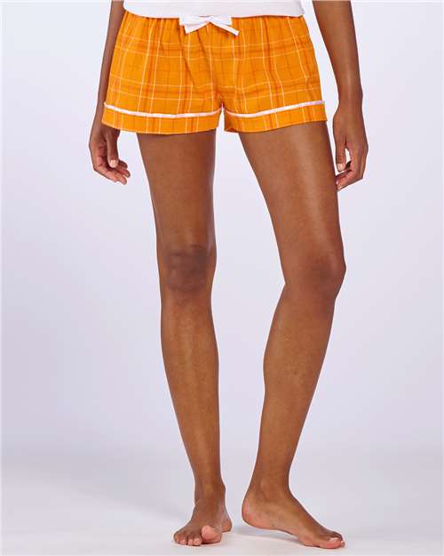 Boxercraft Women's Flannel Shorts BW6501 - Orange Field Day Plaid