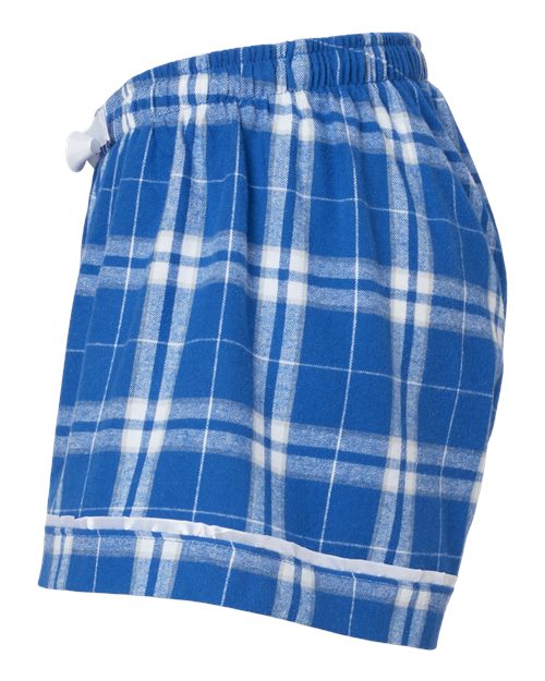Boxercraft Women's Flannel Shorts BW6501 - Royal/ Silver