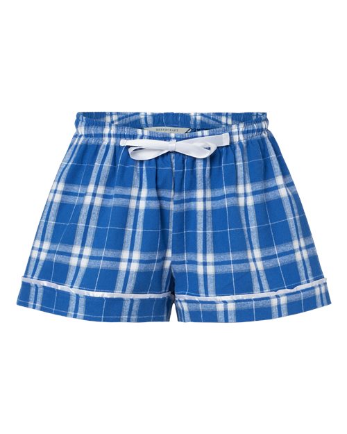 Boxercraft Women's Flannel Shorts BW6501 - Royal/ Silver