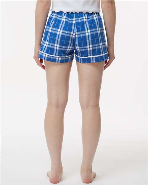 Boxercraft Women's Flannel Shorts BW6501 - Royal/ Silver