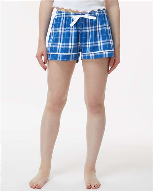 Boxercraft Women's Flannel Shorts BW6501 - Royal/ Silver