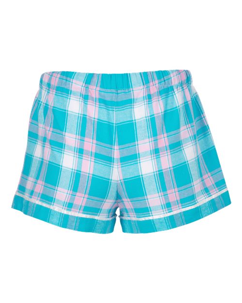 Boxercraft Women's Flannel Shorts BW6501 - Teal Sophia Plaid