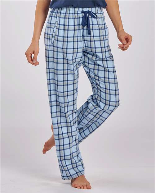 Boxercraft Women's Haley Flannel Pants BW6620 - Heritage Carolina Blue Plaid