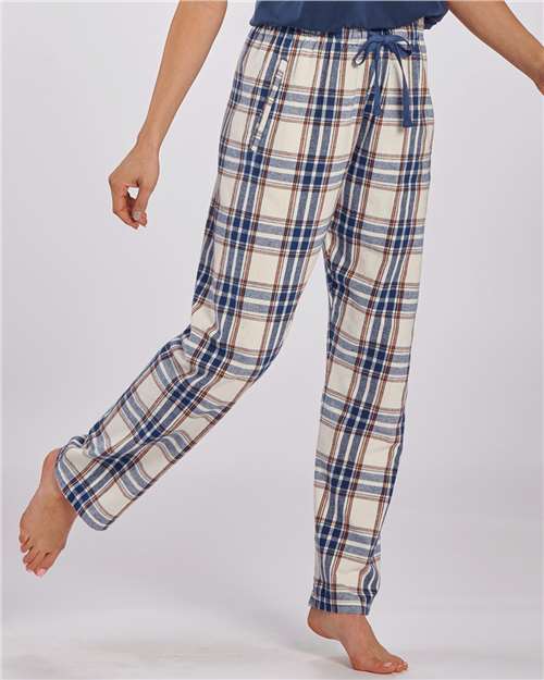 Boxercraft Women's Haley Flannel Pants BW6620 - Natural Indigo Plaid
