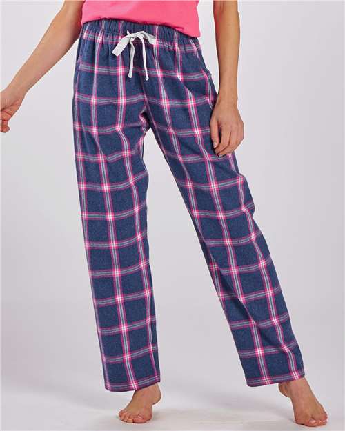 Boxercraft Women's Haley Flannel Pants BW6620 - Navy Pink Tomboy Plaid