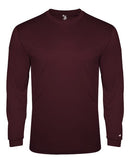 Badger Triblend Performance Long Sleeve T-Shirt 4944 - Maroon