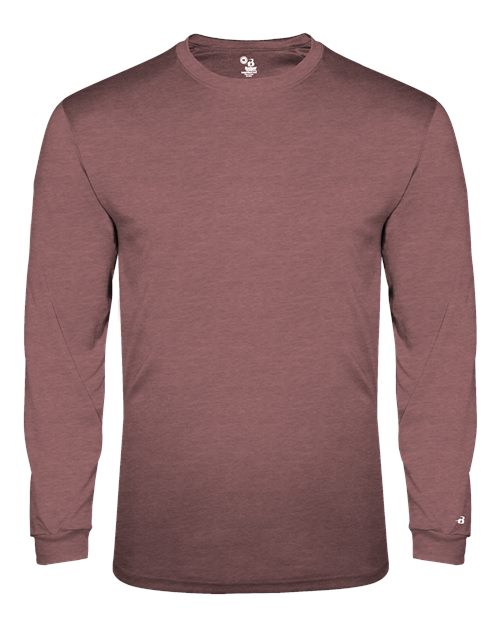Badger Triblend Performance Long Sleeve T-Shirt 4944 - Maroon Heather