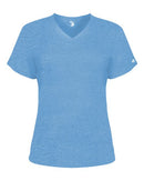 Badger Women’s Triblend Performance V-Neck Short Sleeve T-Shirt 4962 - Columbia Blue Heather