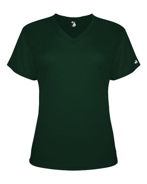Badger Women’s Triblend Performance V-Neck Short Sleeve T-Shirt 4962 - Forest