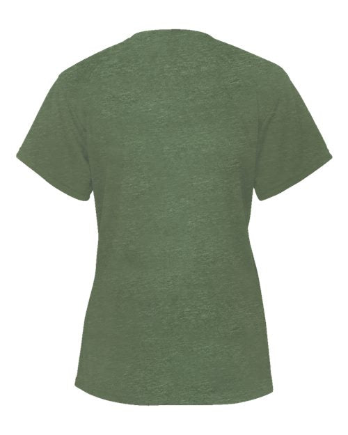Badger Women’s Triblend Performance V-Neck Short Sleeve T-Shirt 4962 - Forest Heather