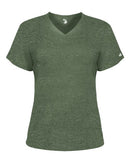 Badger Women’s Triblend Performance V-Neck Short Sleeve T-Shirt 4962 - Forest Heather