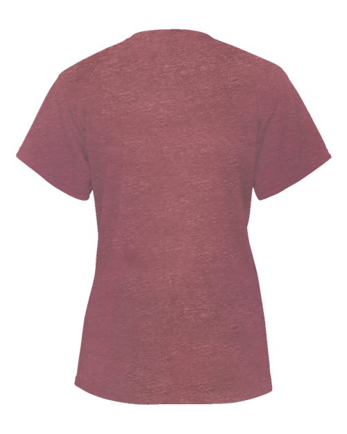 Badger Women’s Triblend Performance V-Neck Short Sleeve T-Shirt 4962 - Maroon Heather