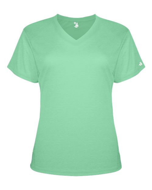 Badger Women’s Triblend Performance V-Neck Short Sleeve T-Shirt 4962 - Mint