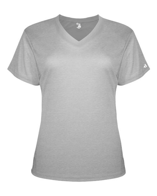 Badger Women’s Triblend Performance V-Neck Short Sleeve T-Shirt 4962 - Oxford