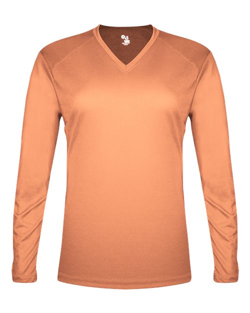 Badger Women's Tri-Blend Long Sleeve T-Shirt 4964 - Peach