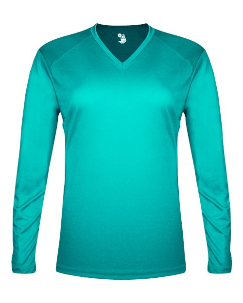 Badger Women's Tri-Blend Long Sleeve T-Shirt 4964 - Turquoise