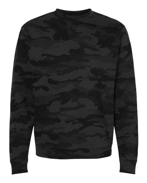Independent Trading Co. Midweight Crewneck Sweatshirt SS3000 - Black Camo