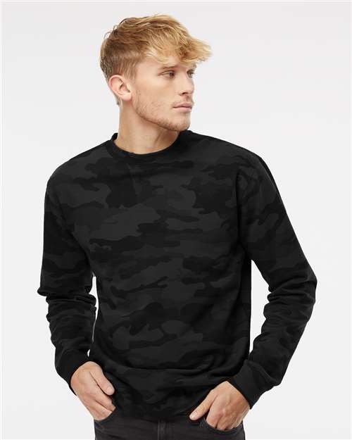 Independent Trading Co. Midweight Crewneck Sweatshirt SS3000 - Black Camo