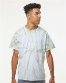 Dyenomite Cyclone Pinwheel Tie-Dyed T-Shirt 200CY - Olive Oil