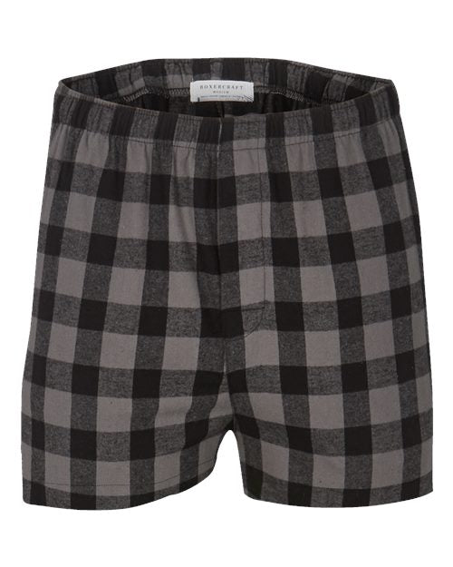Boxercraft Double Brushed Flannel Boxers BM6701 - Charcoal/ Black Buffalo