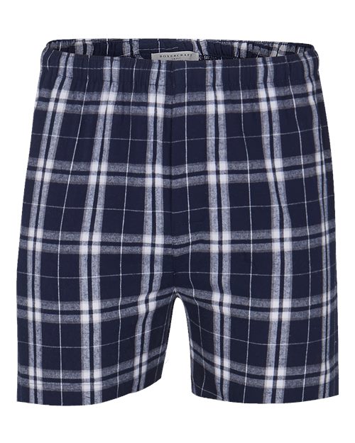 Boxercraft Double Brushed Flannel Boxers BM6701 - Navy/ Silver