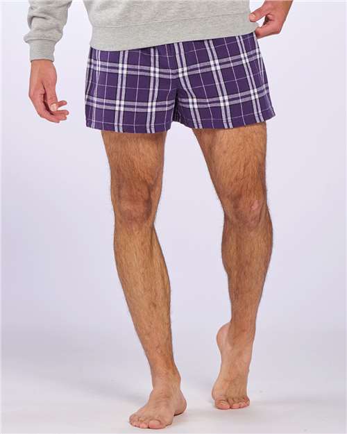 Boxercraft Double Brushed Flannel Boxers BM6701 - Purple/ White