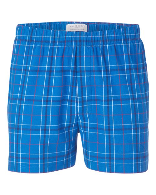 Boxercraft Double Brushed Flannel Boxers BM6701 - Royal Field Day Plaid