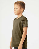 BELLA + CANVAS Youth CVC Jersey Tee 3001YCVC - Heather Olive