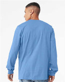 BELLA + CANVAS Heather CVC Long Sleeve Tee 3501CVC - Heather Carolina Blue