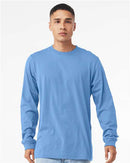 BELLA + CANVAS Heather CVC Long Sleeve Tee 3501CVC - Heather Carolina Blue