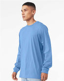 BELLA + CANVAS Heather CVC Long Sleeve Tee 3501CVC - Heather Carolina Blue