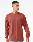 BELLA + CANVAS Heather CVC Long Sleeve Tee 3501CVC - Heather Clay