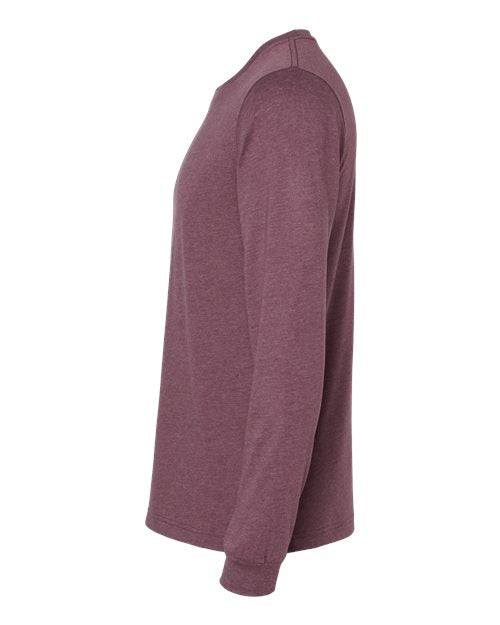 BELLA + CANVAS Heather CVC Long Sleeve Tee 3501CVC - Heather Maroon