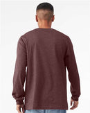 BELLA + CANVAS Heather CVC Long Sleeve Tee 3501CVC - Heather Maroon