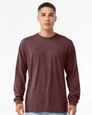 BELLA + CANVAS Heather CVC Long Sleeve Tee 3501CVC - Heather Maroon
