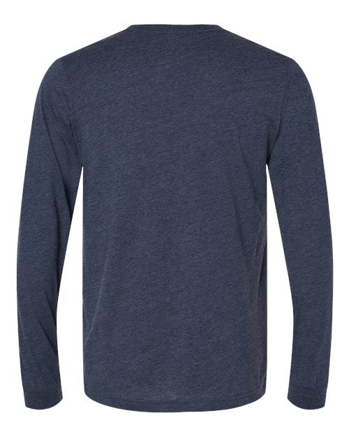 BELLA + CANVAS Heather CVC Long Sleeve Tee 3501CVC - Heather Midnight Navy