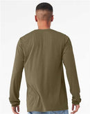 BELLA + CANVAS Heather CVC Long Sleeve Tee 3501CVC - Heather Olive