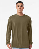 BELLA + CANVAS Heather CVC Long Sleeve Tee 3501CVC - Heather Olive