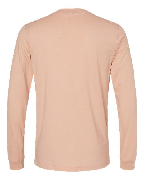 BELLA + CANVAS Heather CVC Long Sleeve Tee 3501CVC - Heather Peach