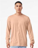 BELLA + CANVAS Heather CVC Long Sleeve Tee 3501CVC - Heather Peach