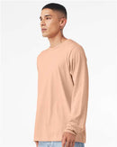 BELLA + CANVAS Heather CVC Long Sleeve Tee 3501CVC - Heather Peach