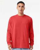 BELLA + CANVAS Heather CVC Long Sleeve Tee 3501CVC - Heather Red