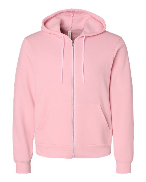 BELLA + CANVAS Sponge Fleece Full-Zip Hoodie 3739 - Pink