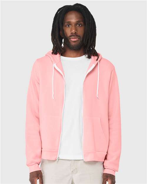 BELLA + CANVAS Sponge Fleece Full-Zip Hoodie 3739 - Pink